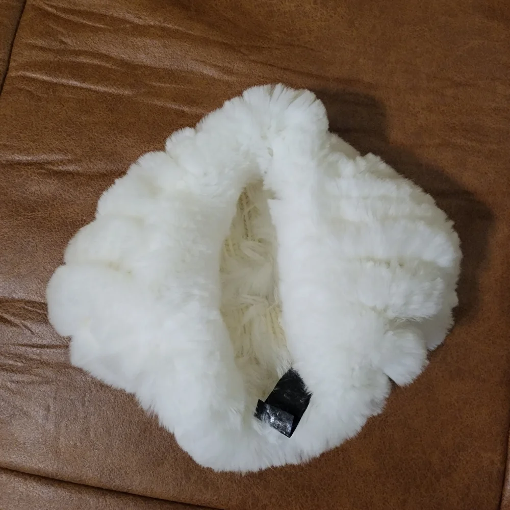 Real Rabbit Fur Muff Headband Collar Wrap